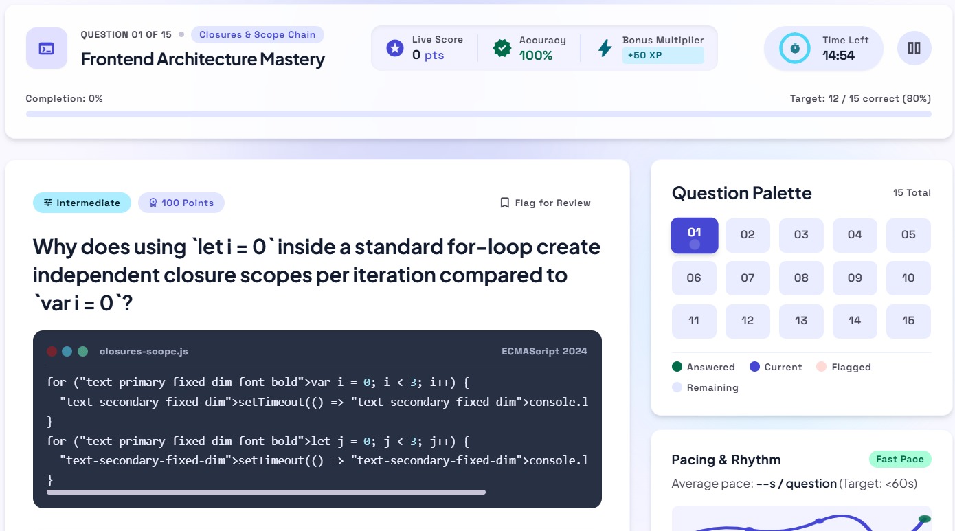 A quiz application website